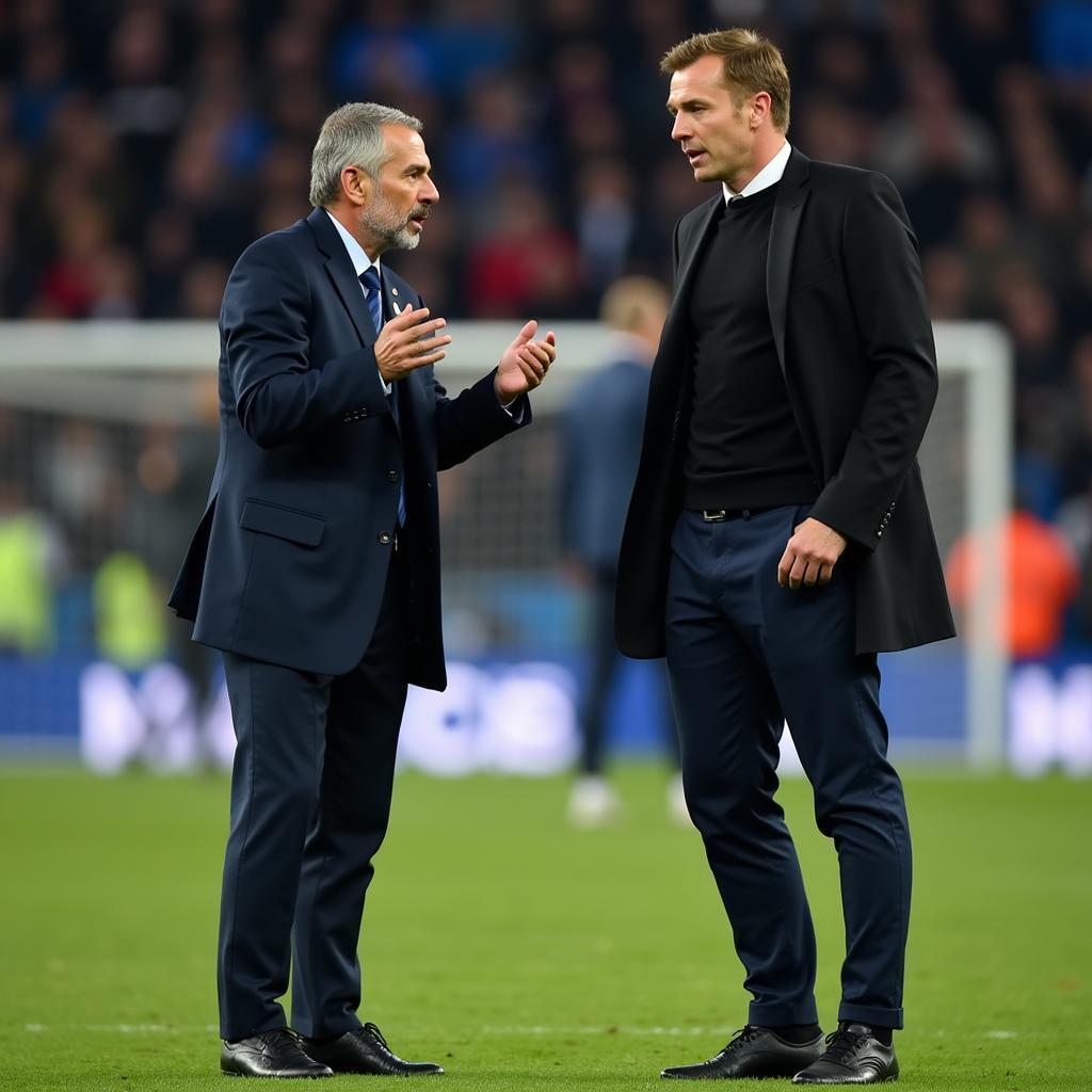 Inter Milan coach giving instructions to his players