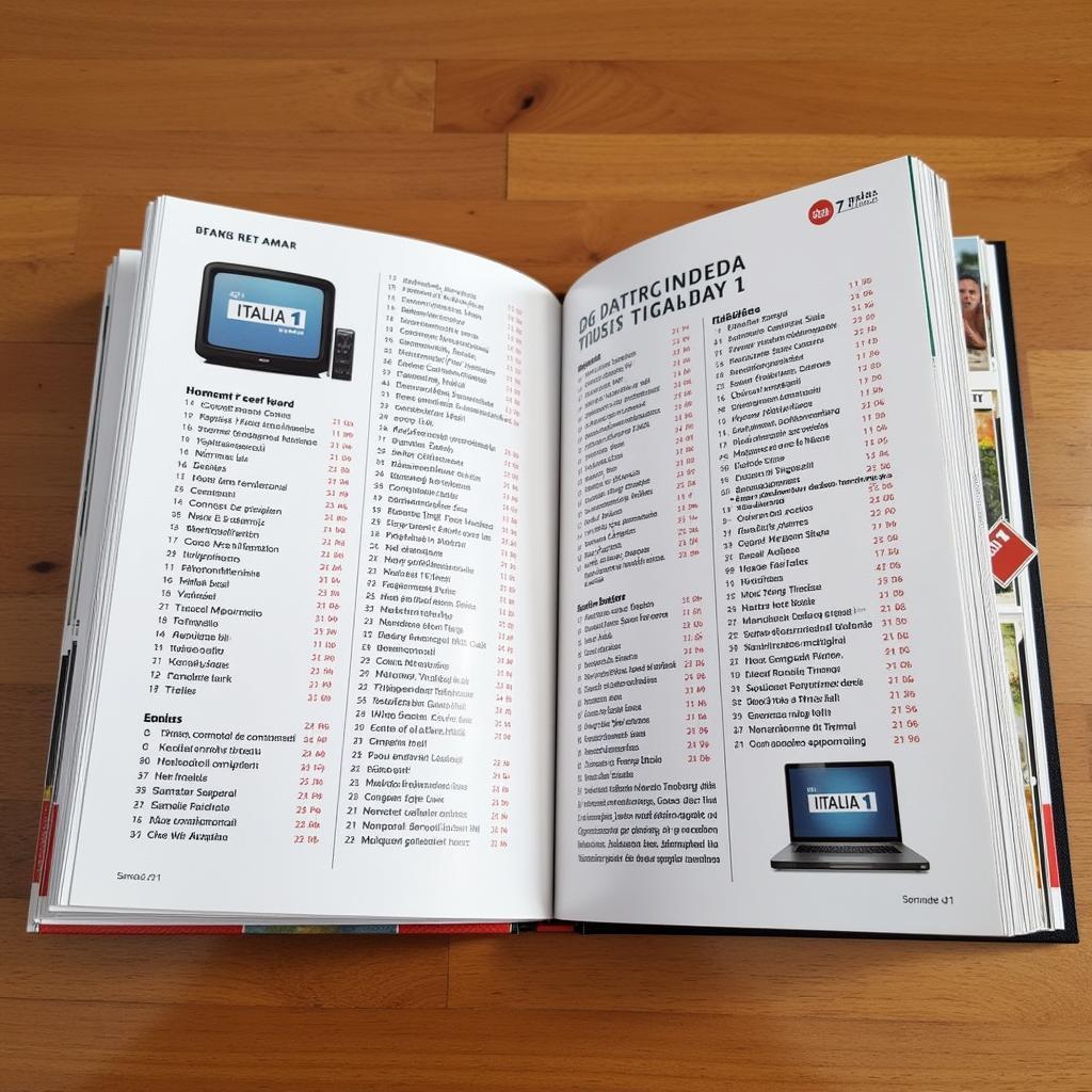 Traditional TV Guide Showing Italia 1 Listings