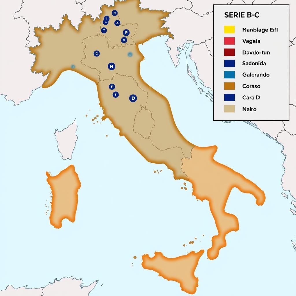 Lower League Italian Football Teams Map