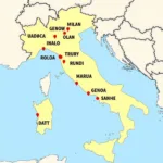 Northern Italy Football Teams Map