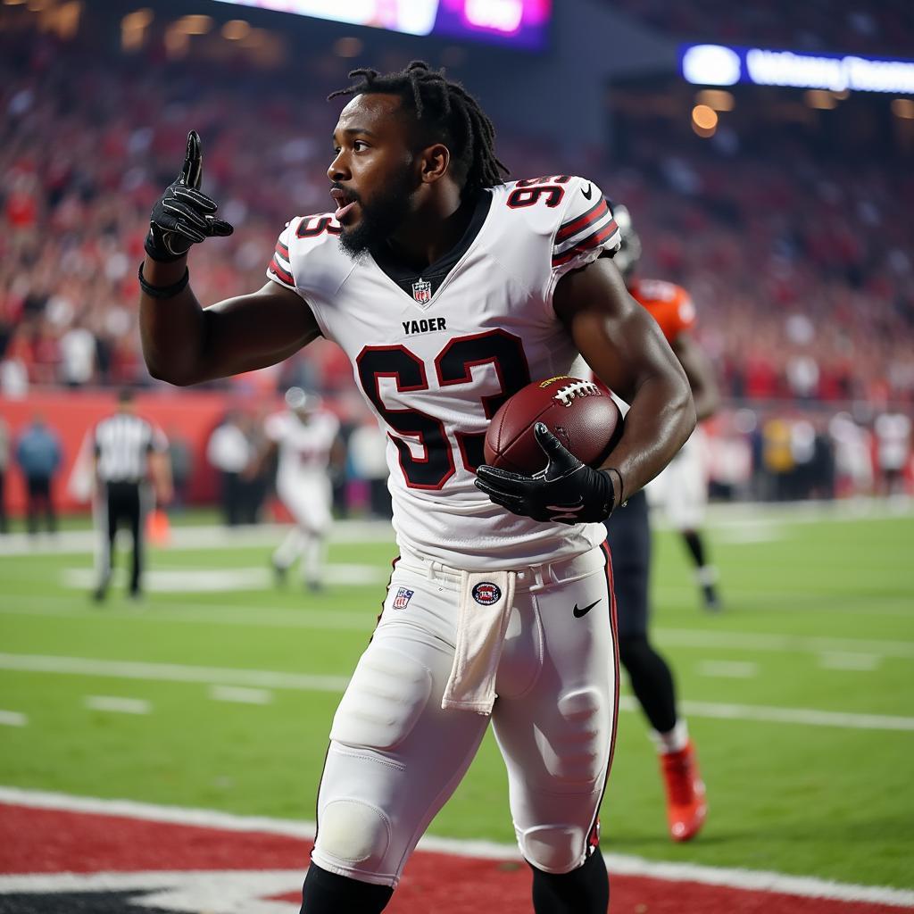 Jaylen Waddle Celebrating a Touchdown