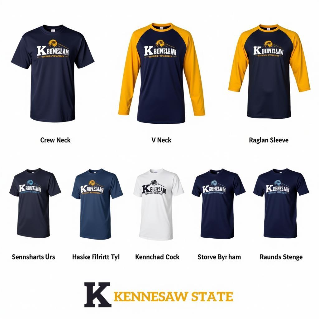 Kennesaw State T-Shirt Styles: Crew Neck, V-Neck, Raglan