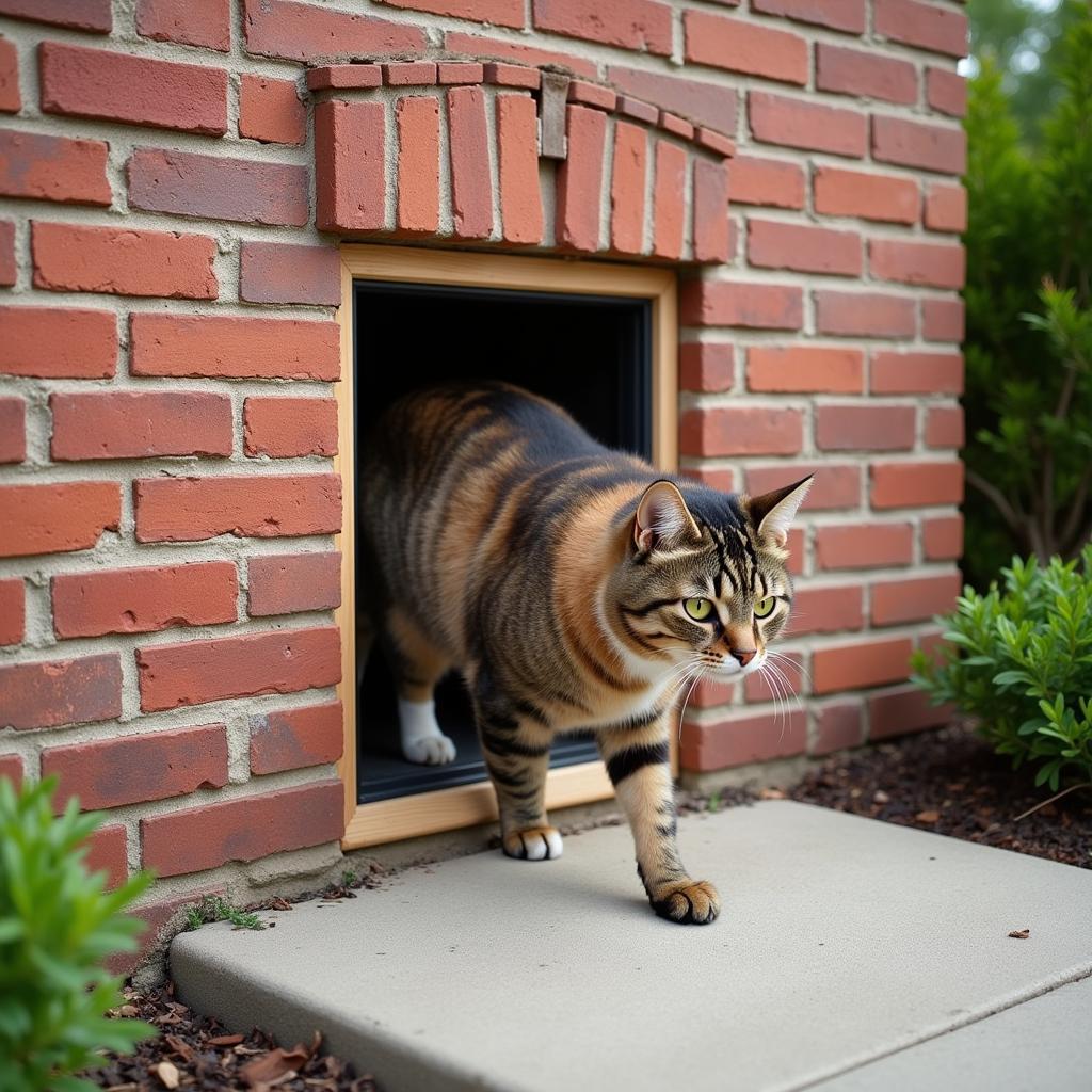 Large Cat Door Wall Installation Example