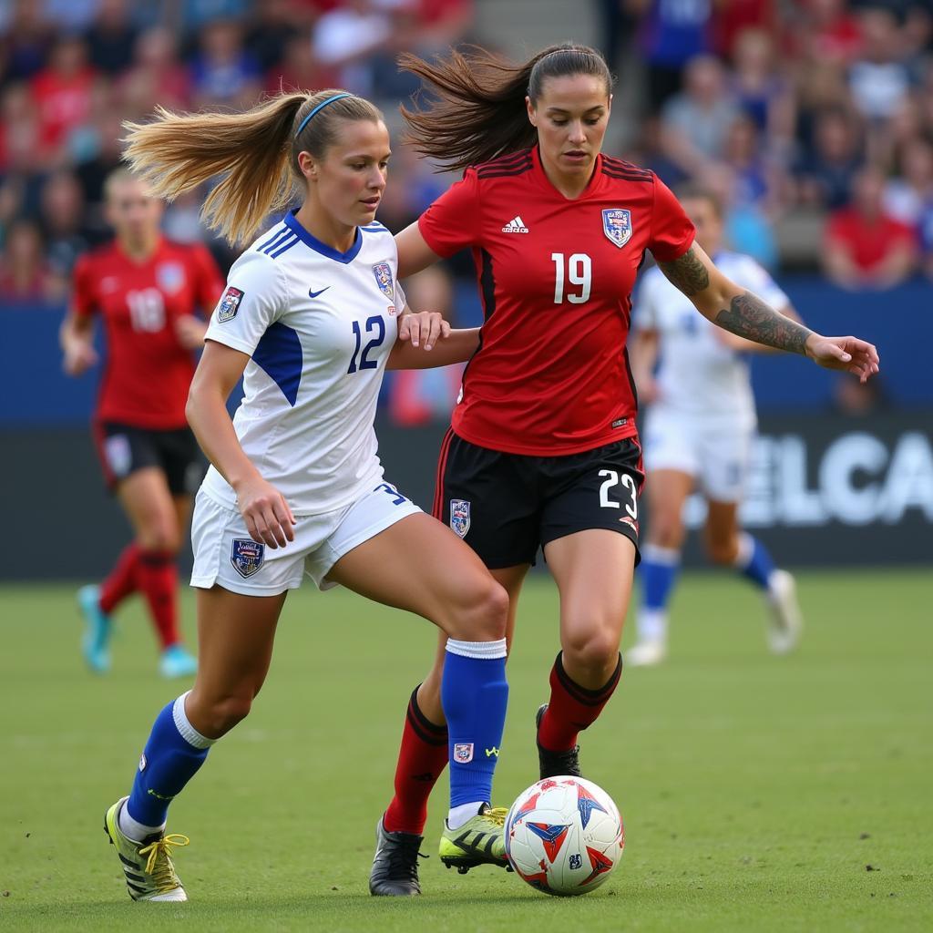 Lauren Barnes playing for OL Reign