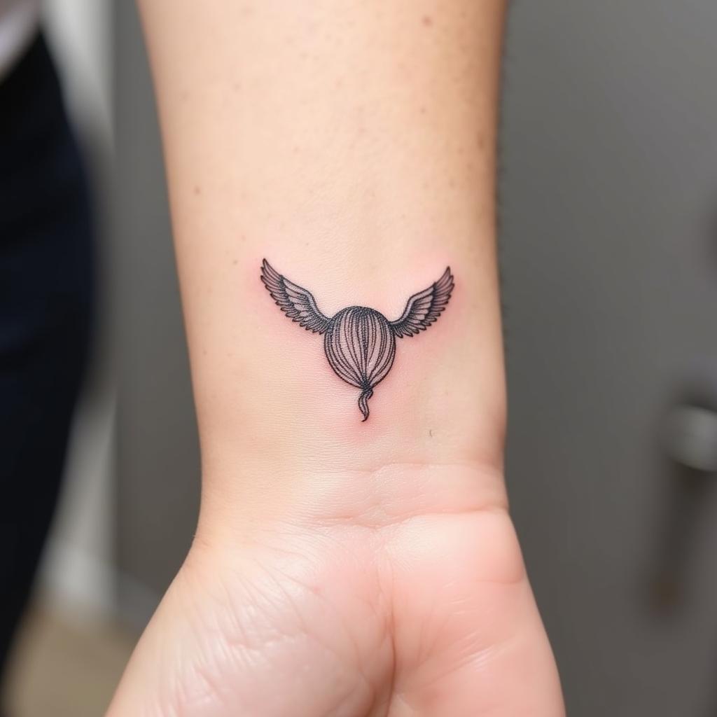 Small Lifeline Wing Tattoo on Wrist