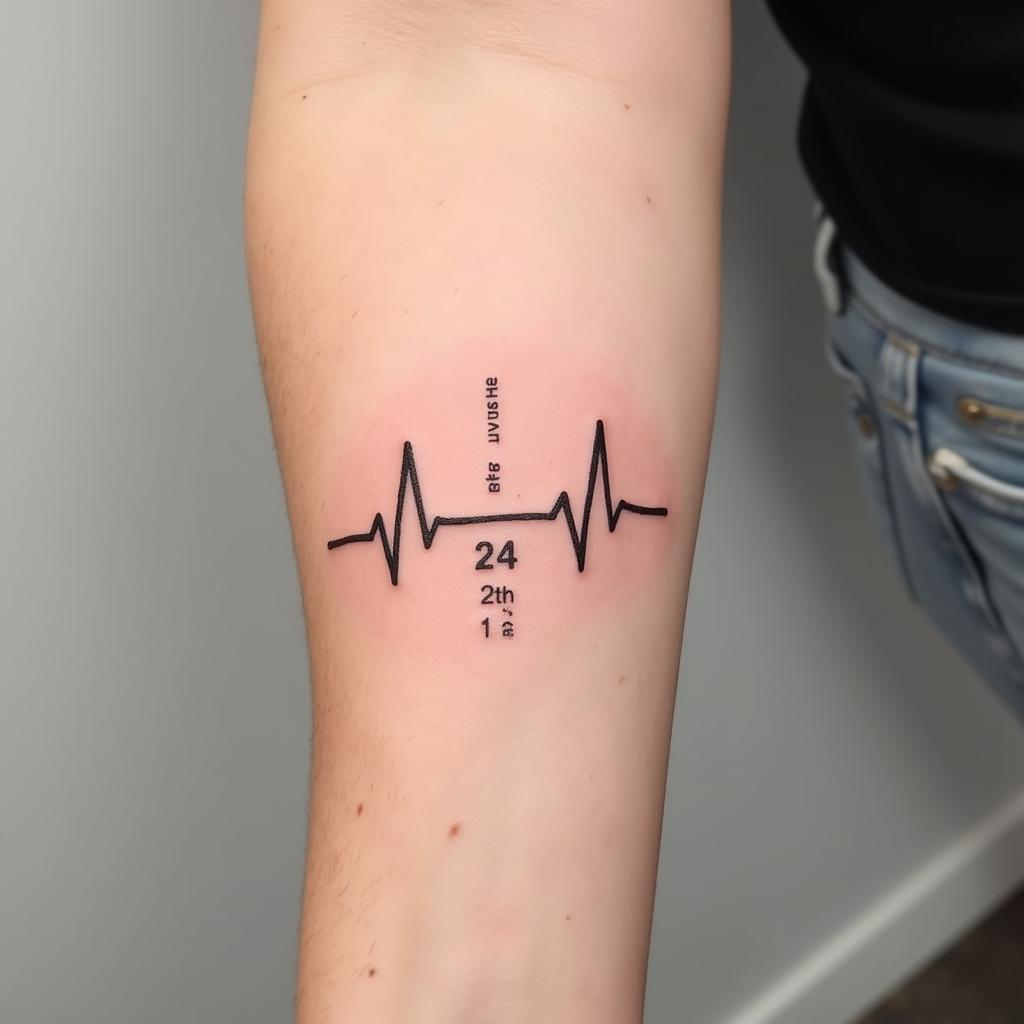 Lifeline Tattoo with Name and Date