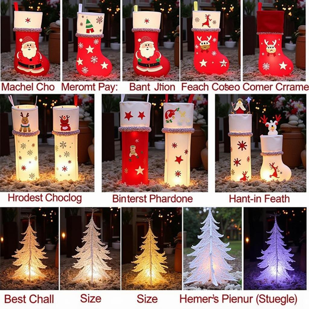 Variety of Lighted Christmas Stockings