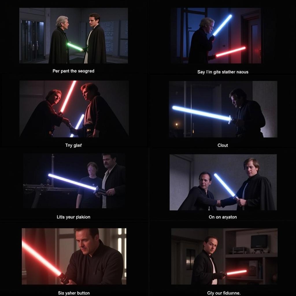 Lightsaber button activation scenes in Star Wars movies