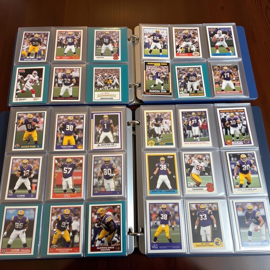 LSU Football Cards Collection Display