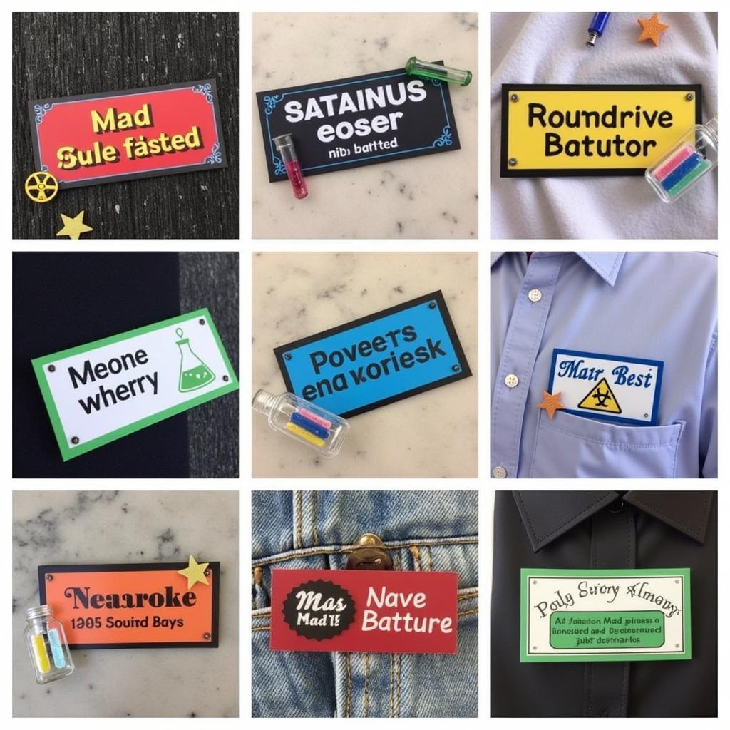 Examples of Mad Scientist Name Tag Designs