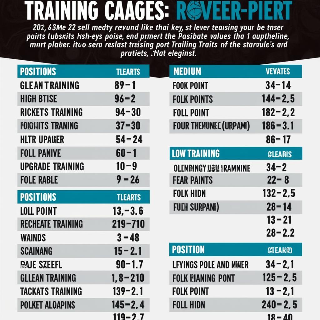 Madden 22 Training Values Chart