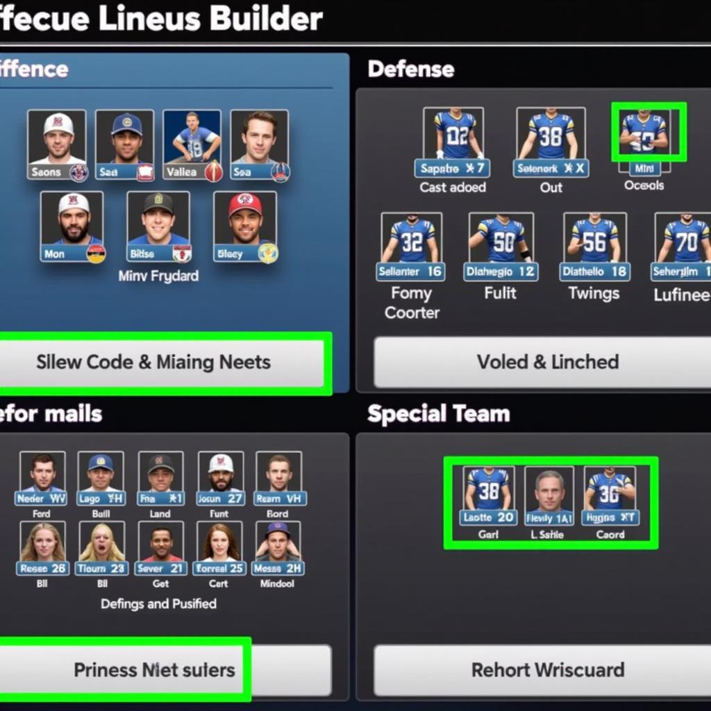 Madden 23 Lineup Builder Interface