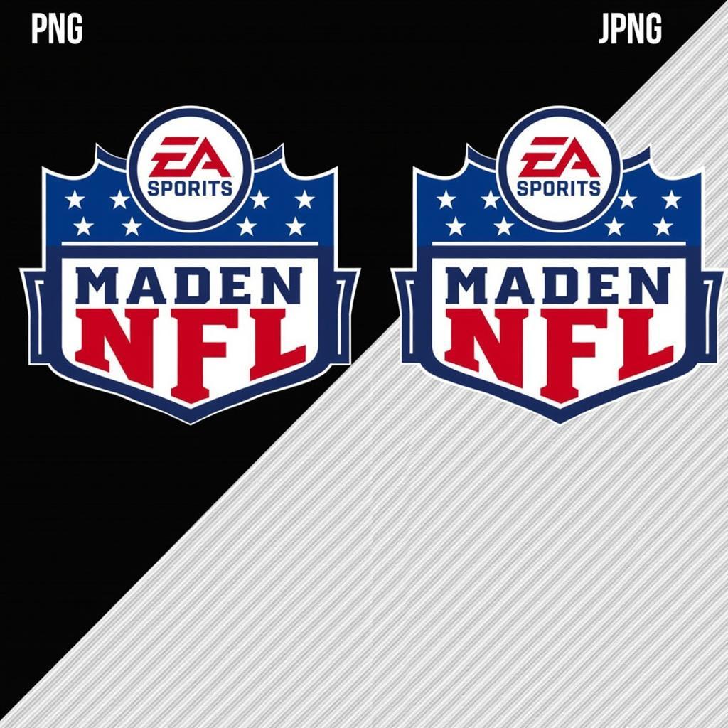 Comparison of Madden NFL Logo in PNG and JPEG Formats