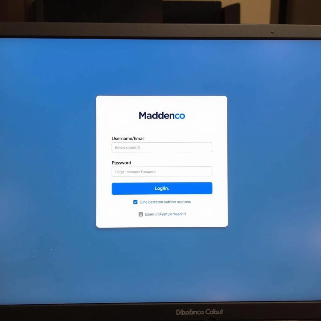 Maddenco Login Screen Screenshot