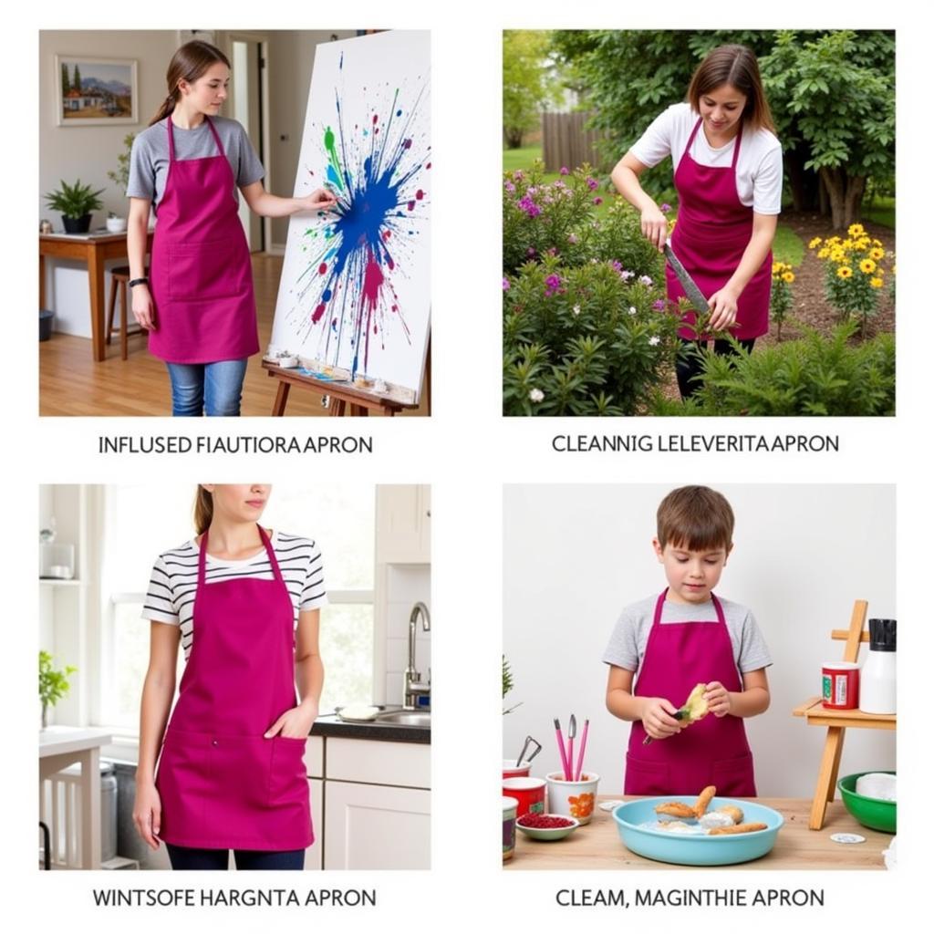 Magenta Apron in Different Contexts