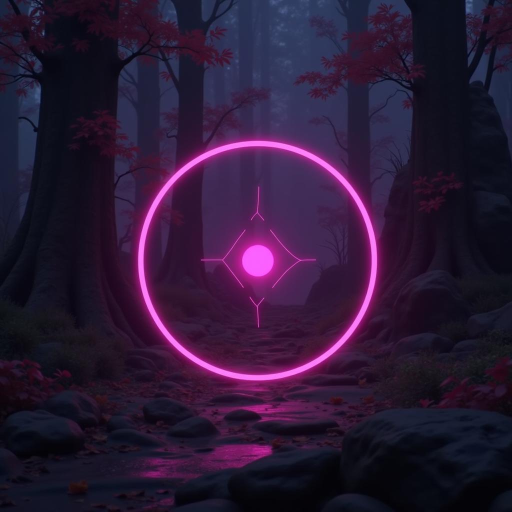 Magenta Circle UI Element in a Video Game