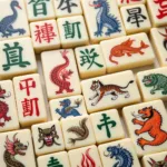 Mahjong Tiles with Various Animal Symbols