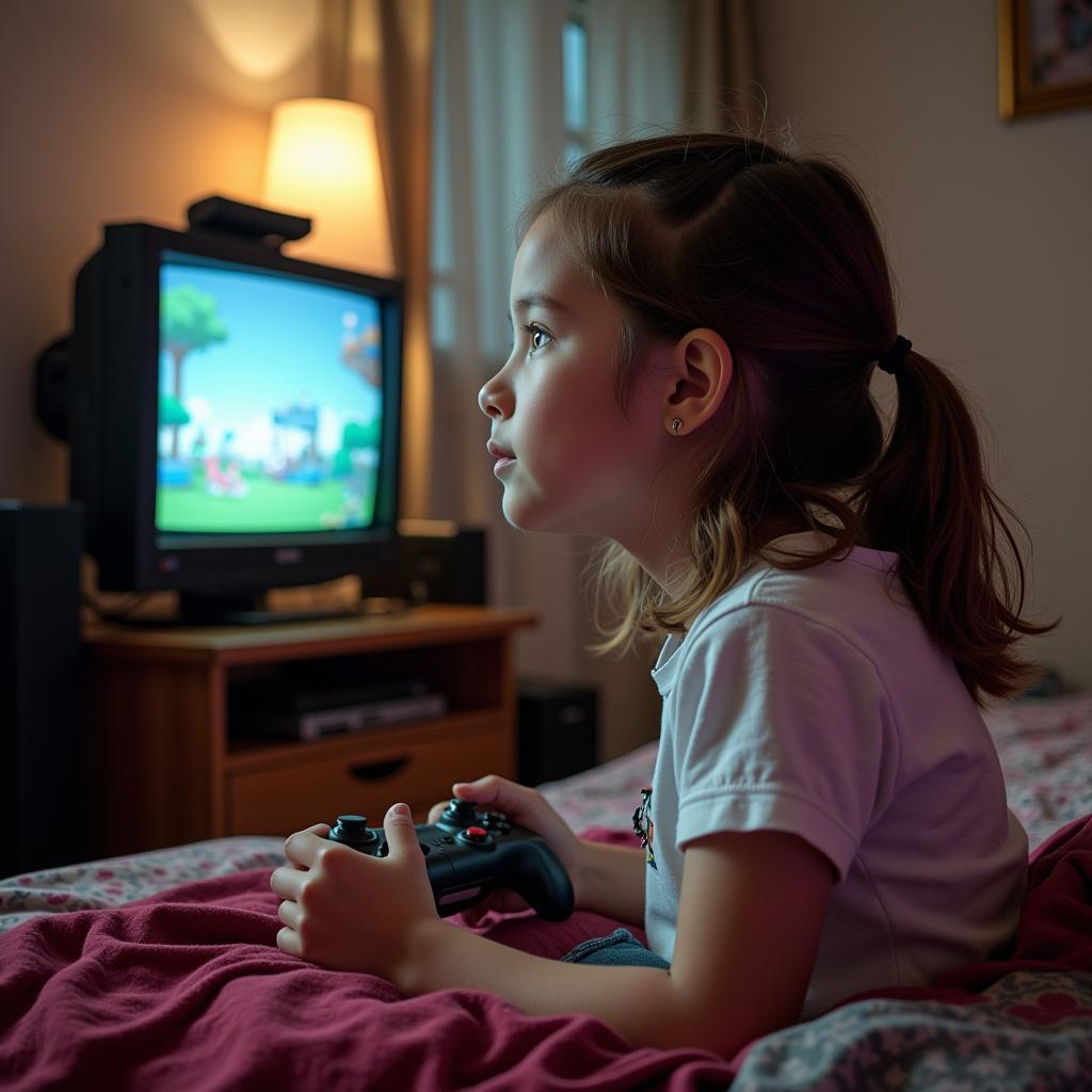 Malia Swanson in her early gaming setup