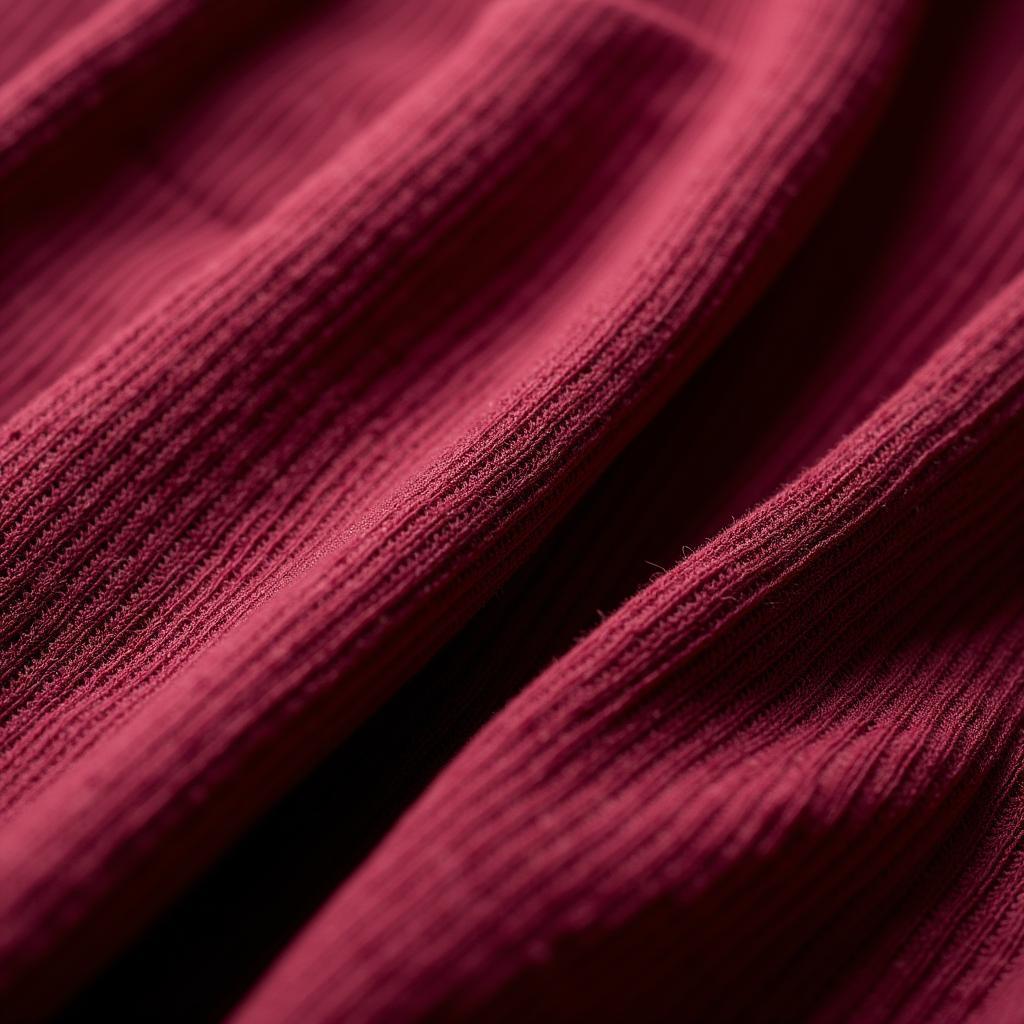 Maroon Baseball Socks: Close-Up Fabric