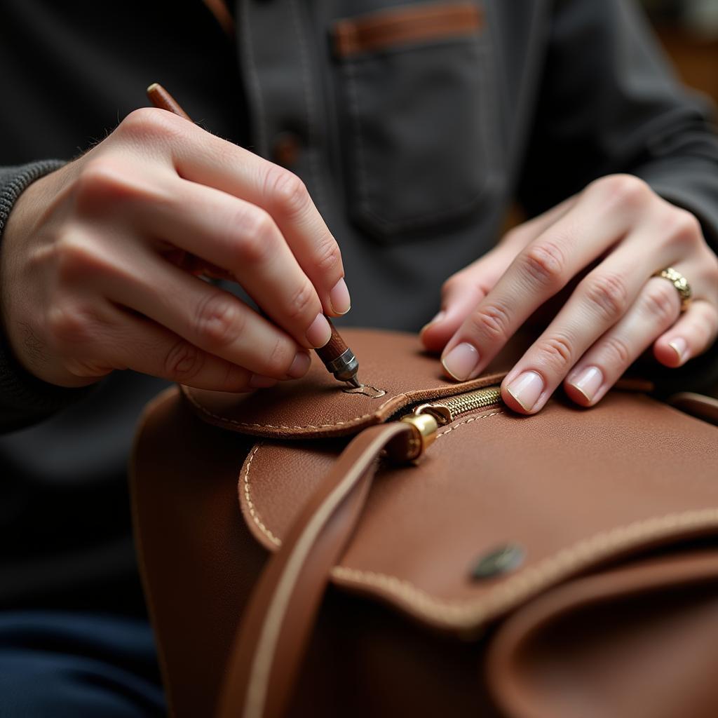 Artisan Handcrafting a Masters Handbag