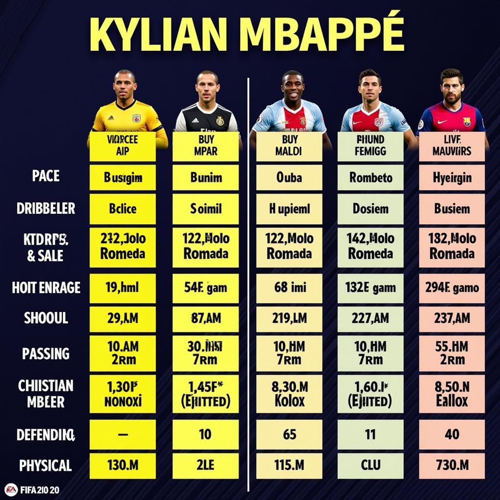 Mbappe compared to other top FIFA 20 Players