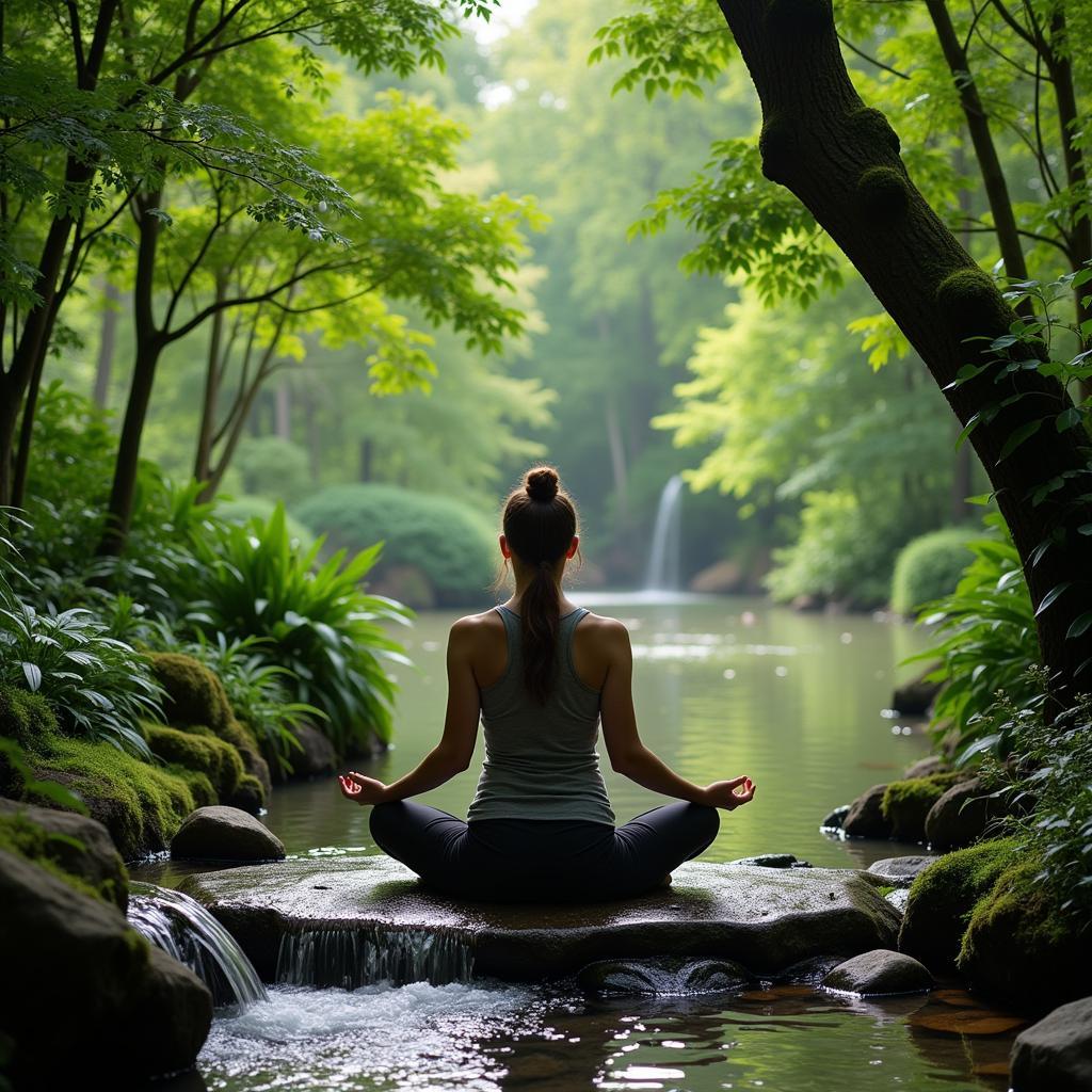 Meditation in a Peaceful Garden