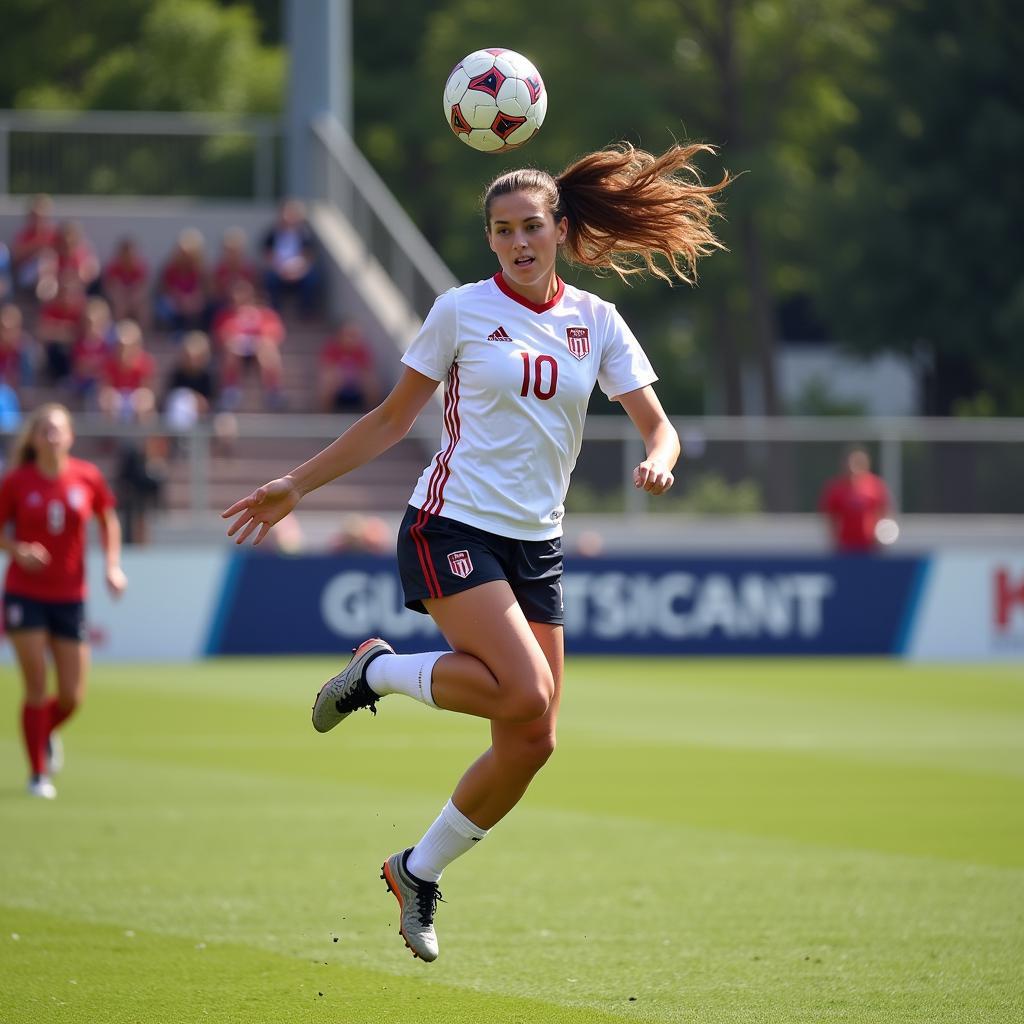 Megan Reid in College Soccer Action