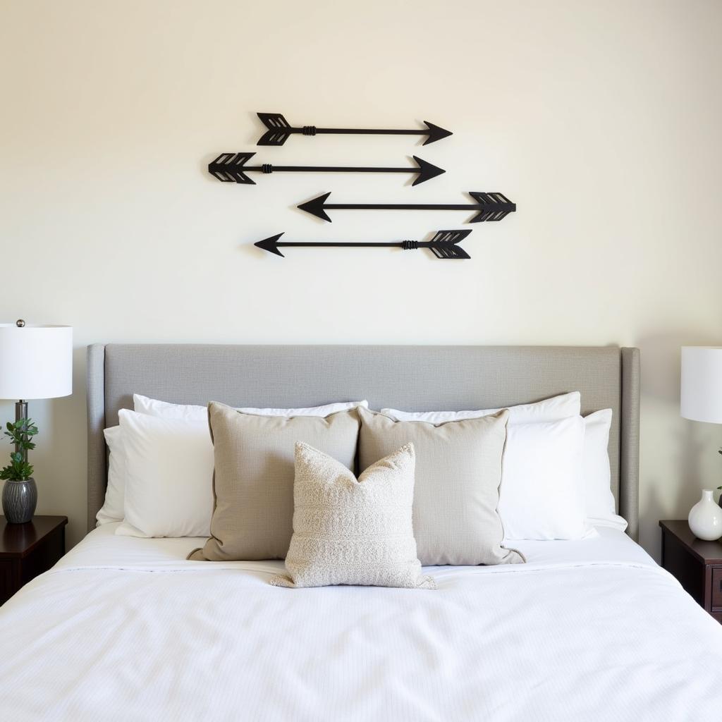 Metal Wall Art Arrows in Bedroom Decor