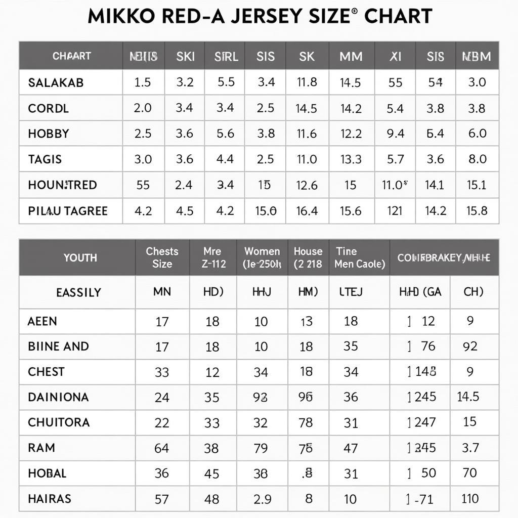 Mikko Rantanen Jersey Size Chart