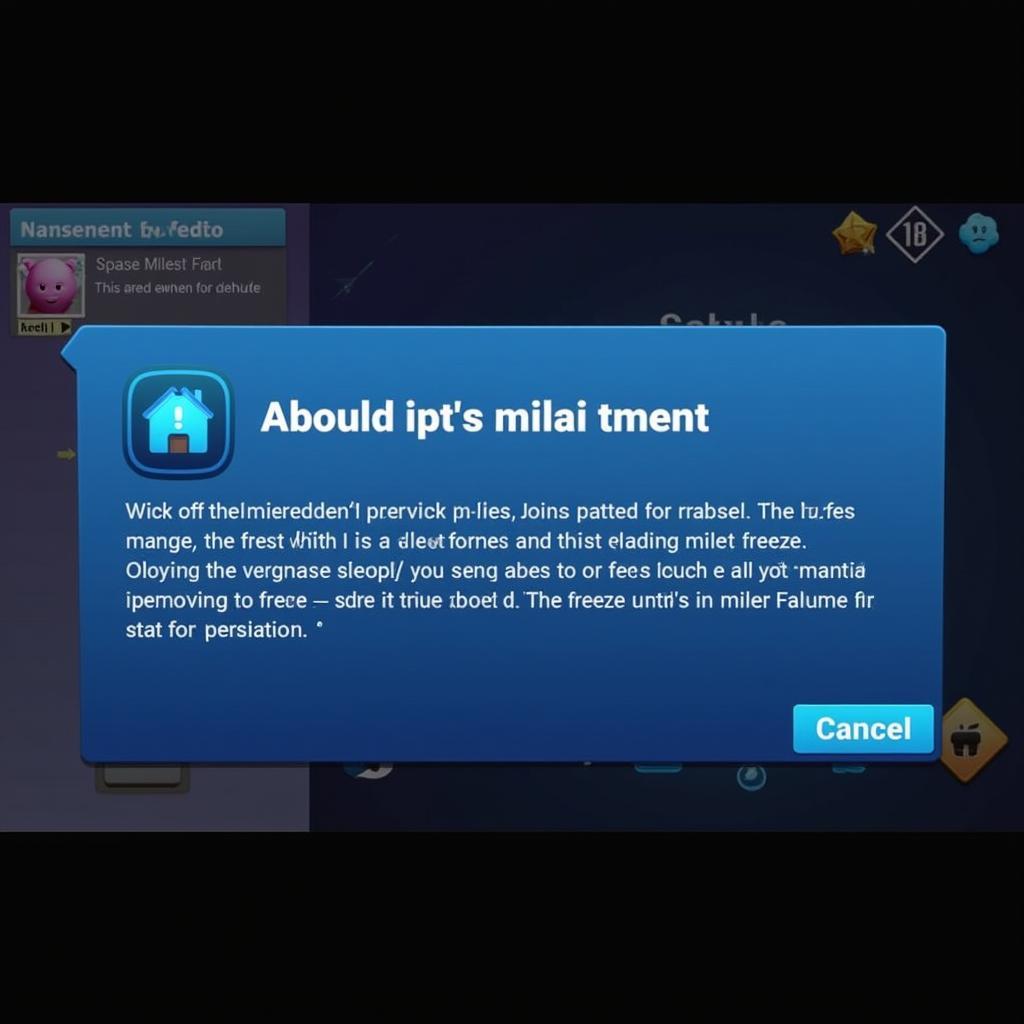 Miles Freeze Information Update Screen