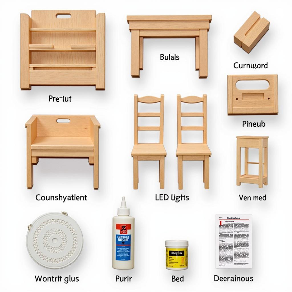 Miniature Book Nook Kit Components