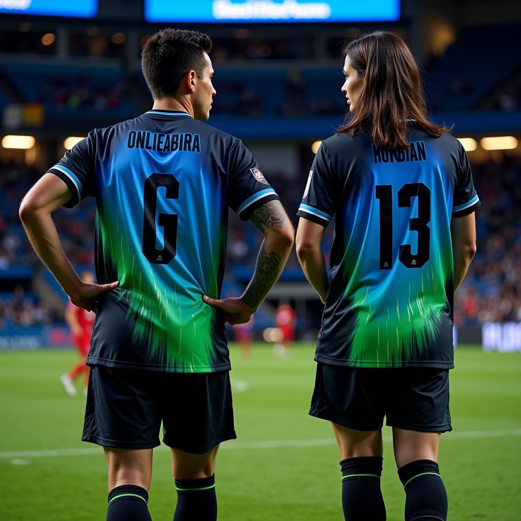 Minnesota United Players Wearing the Northern Lights Jersey on the Field