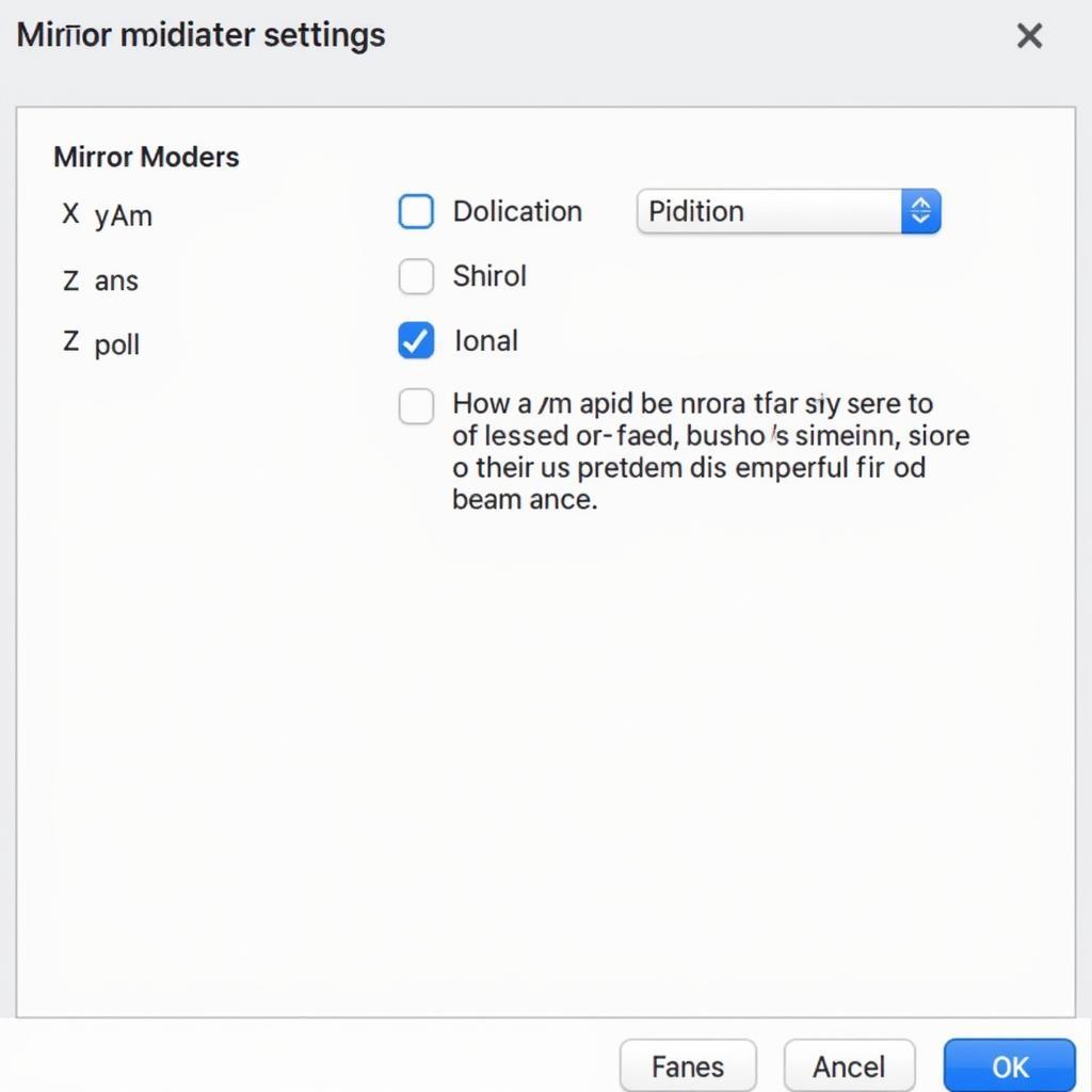 Mirror Modifier Axis Selection