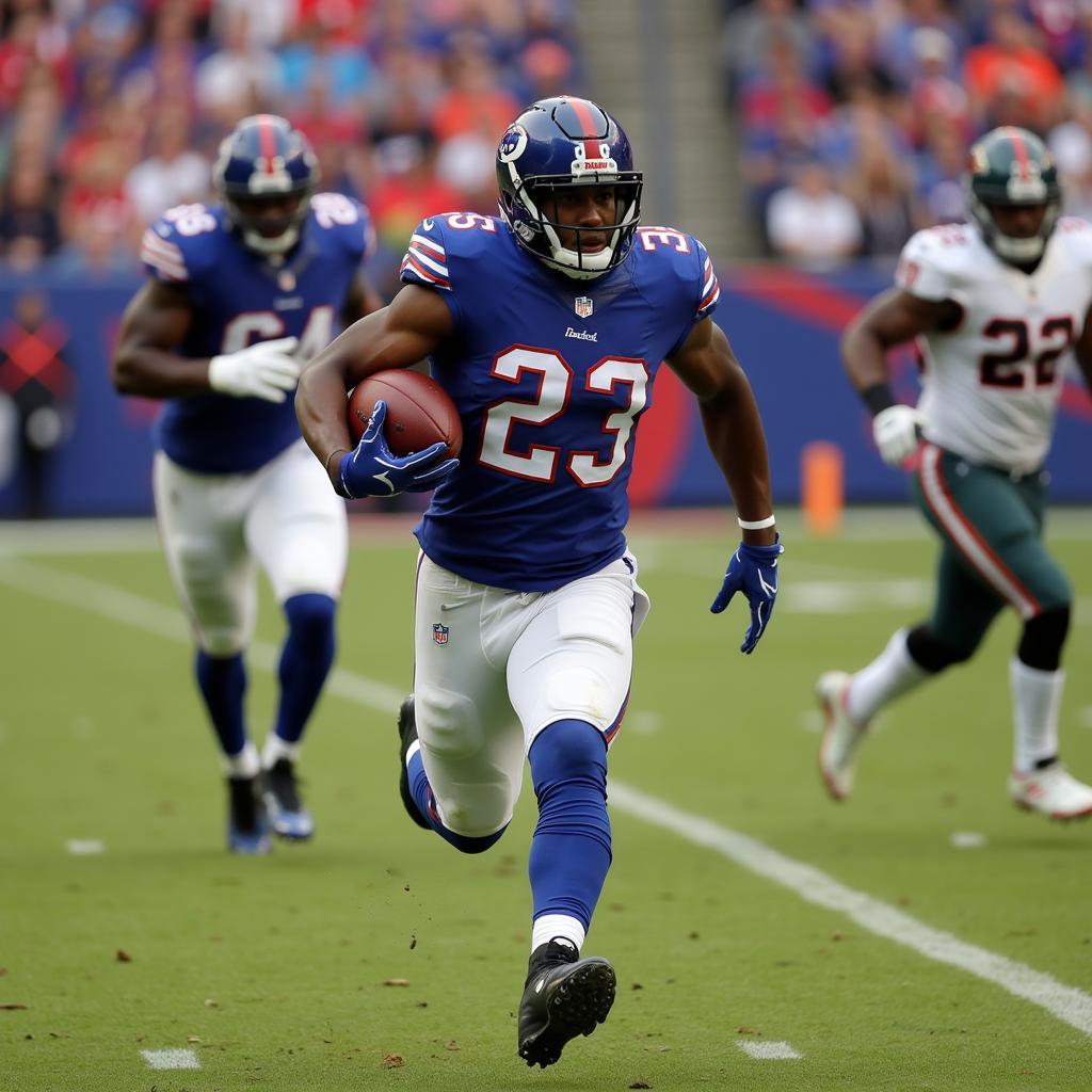 NFL Player Returning a Missed Field Goal