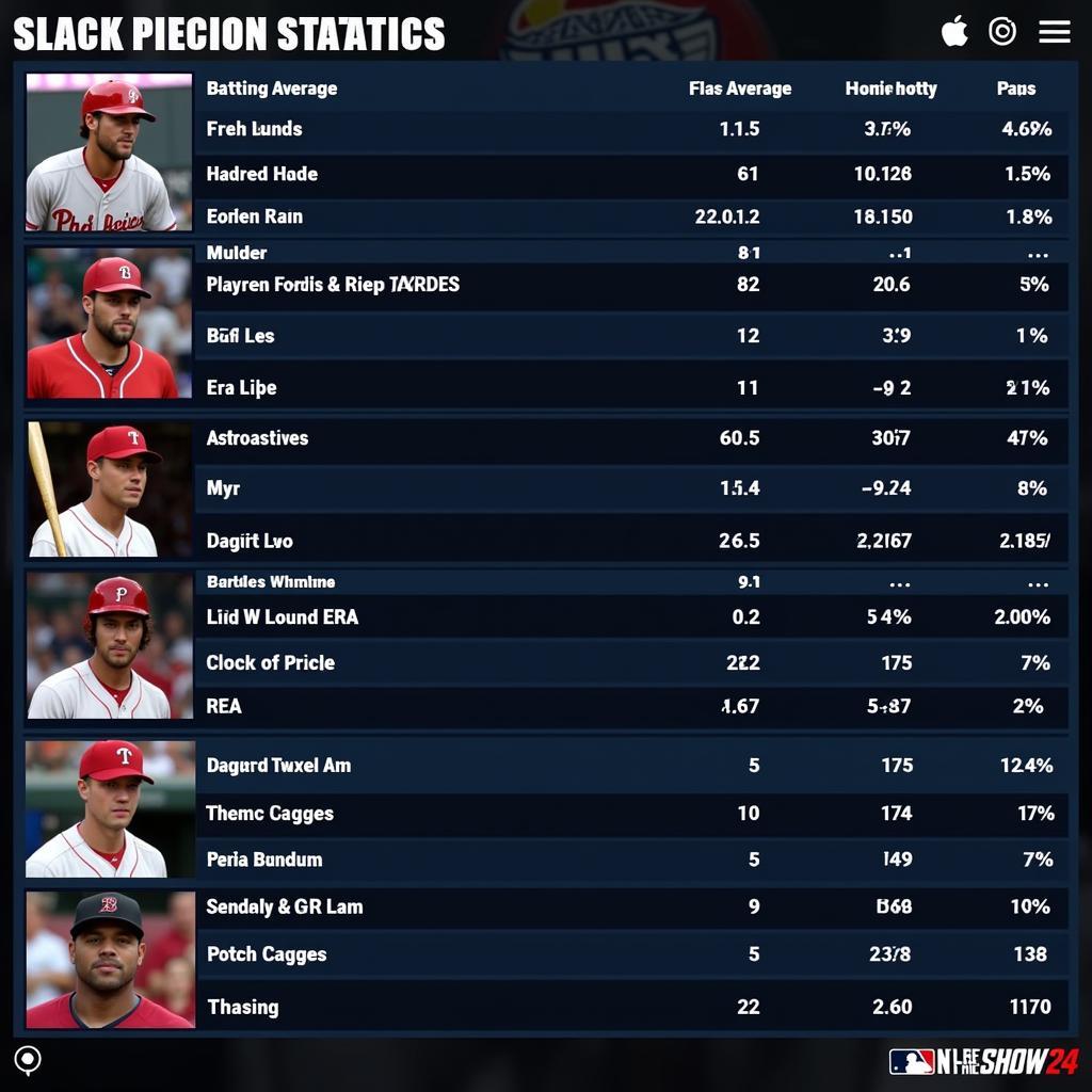 MLB The Show 24 Player Statistics Screen