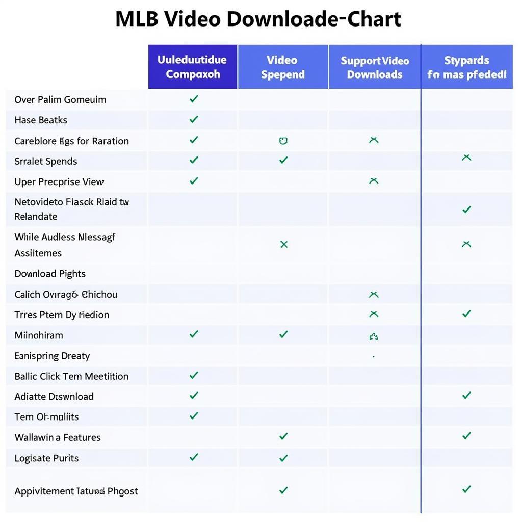 MLB Video Downloader Comparison Chart