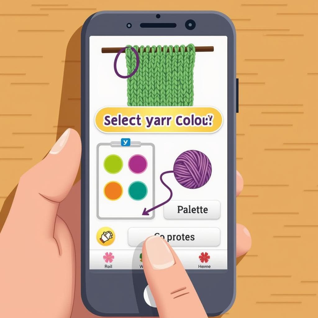 Mobile Knitting Game Interface