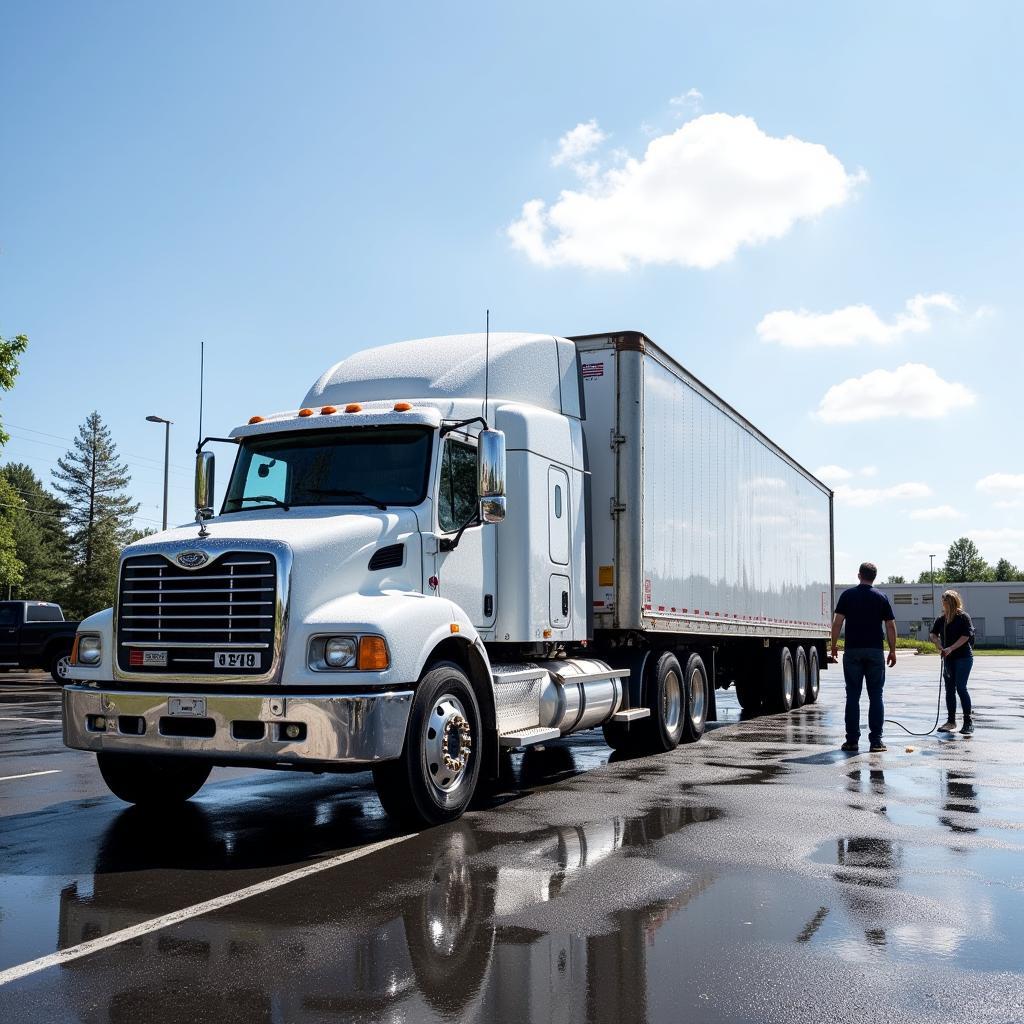 Mobile Truck Wash Service in Action