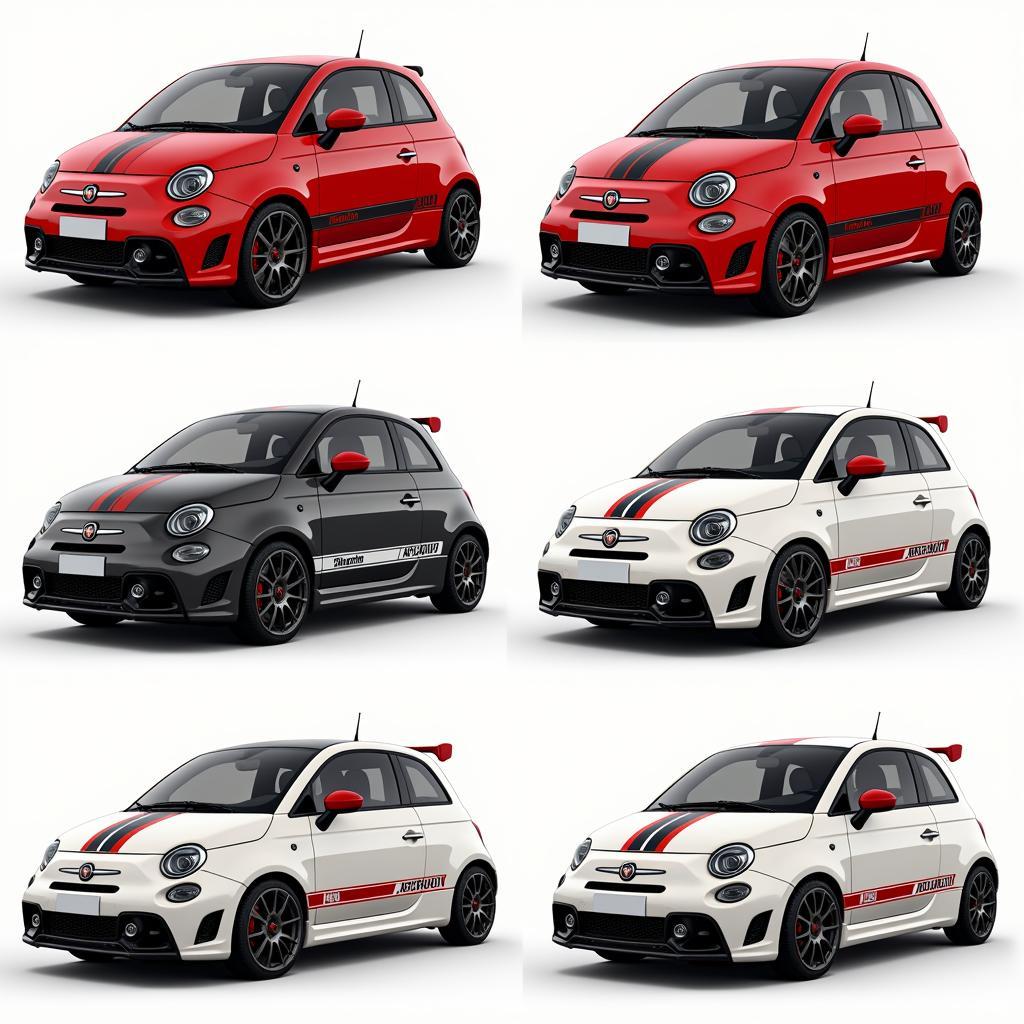 Modern Abarth Livery Variations on Different Models