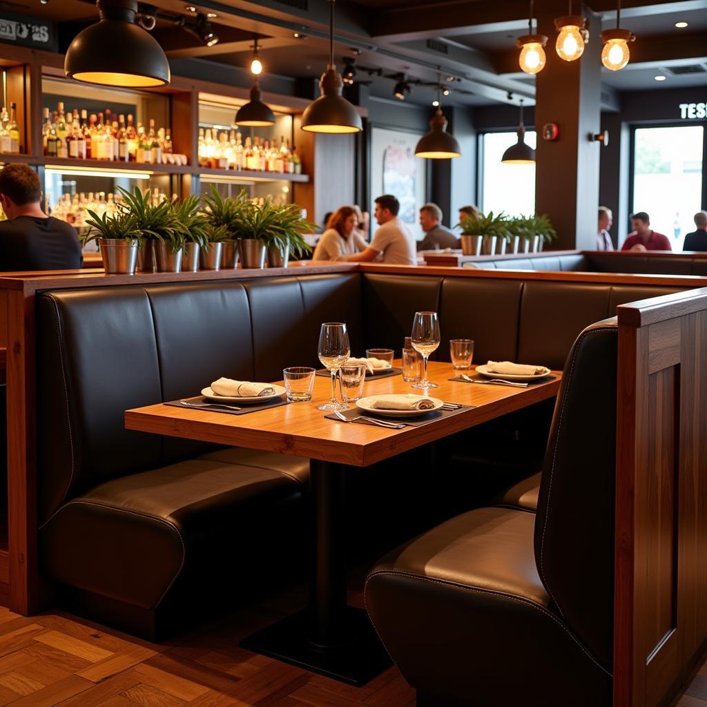 Modern Dinning Booth in a Restaurant Setting