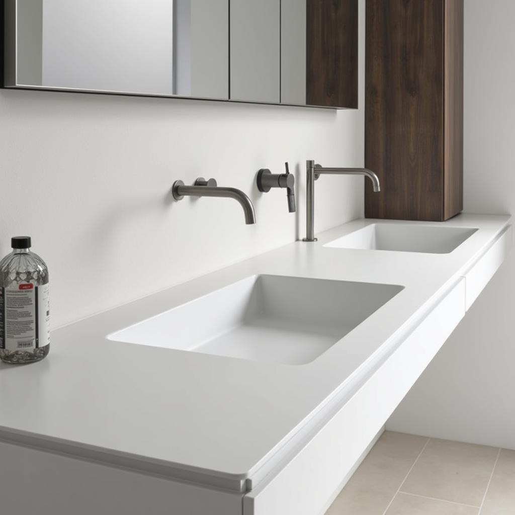 Modern E Sink with Integrated Countertop Design