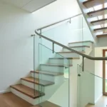 Modern glass stairrails enhancing a contemporary home