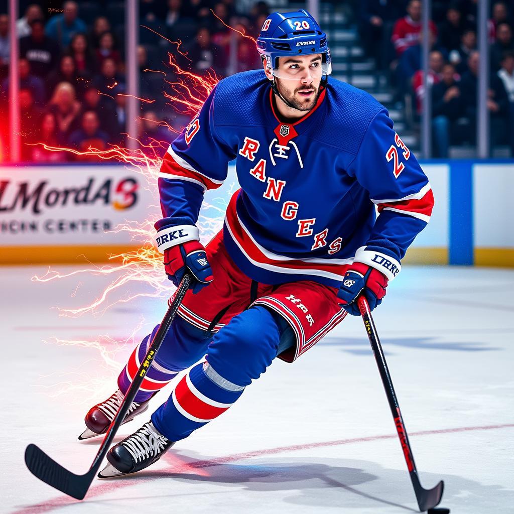 Modern New York Rangers Digital Art: Capturing the Energy of the Game