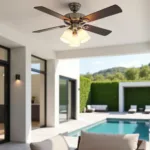 Modern Patio Ceiling Light with Integrated Fan