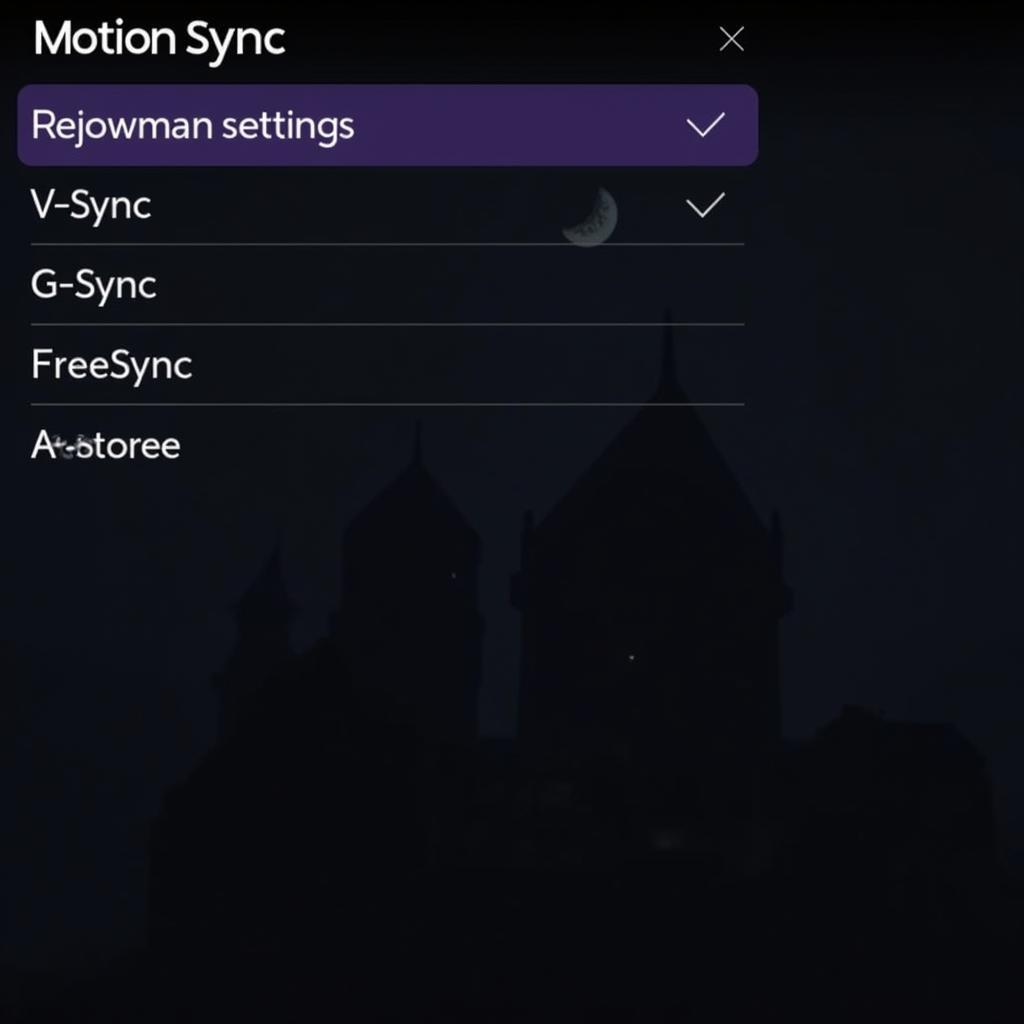 In-Game Motion Sync Settings