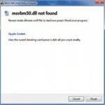 msvbvm50.dll Error Message Screenshot