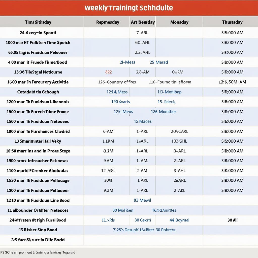 Multi-Sport Athlete Training Schedule