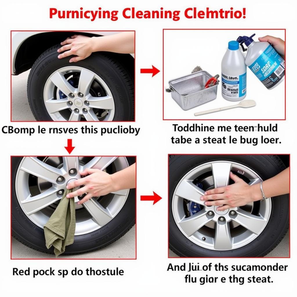 Demonstration of the proper cleaning process for MWS wheels using appropriate cleaning products and tools.