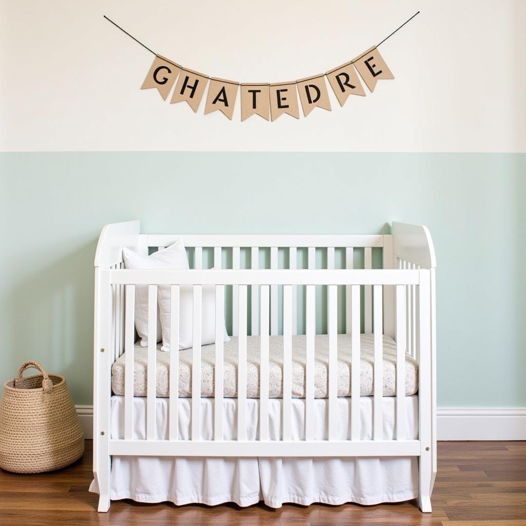 Ideal Placement of Name Flag above Crib