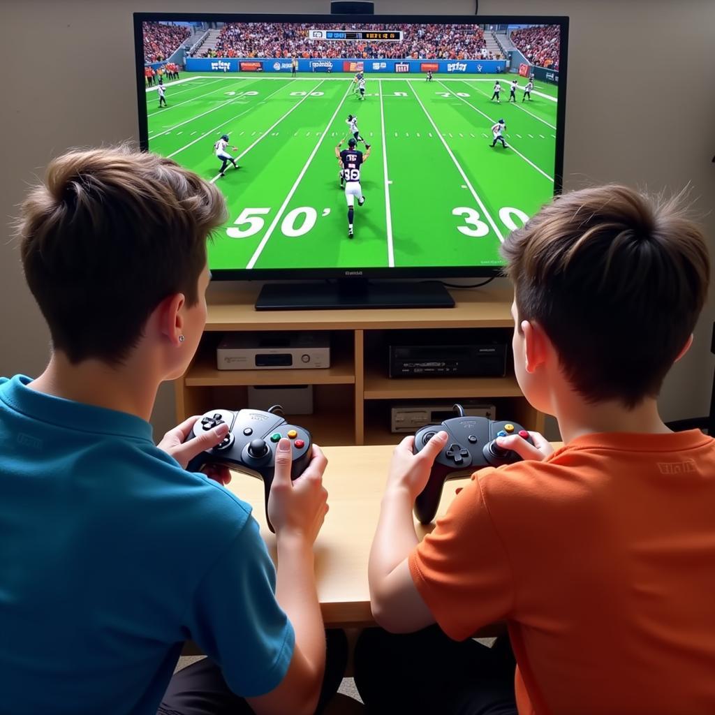 Two Players Playing NFL Blitz N64 ROM